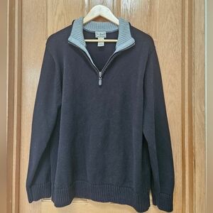L.L. Bean Men's Zip-Up Sweater in Black and Gray